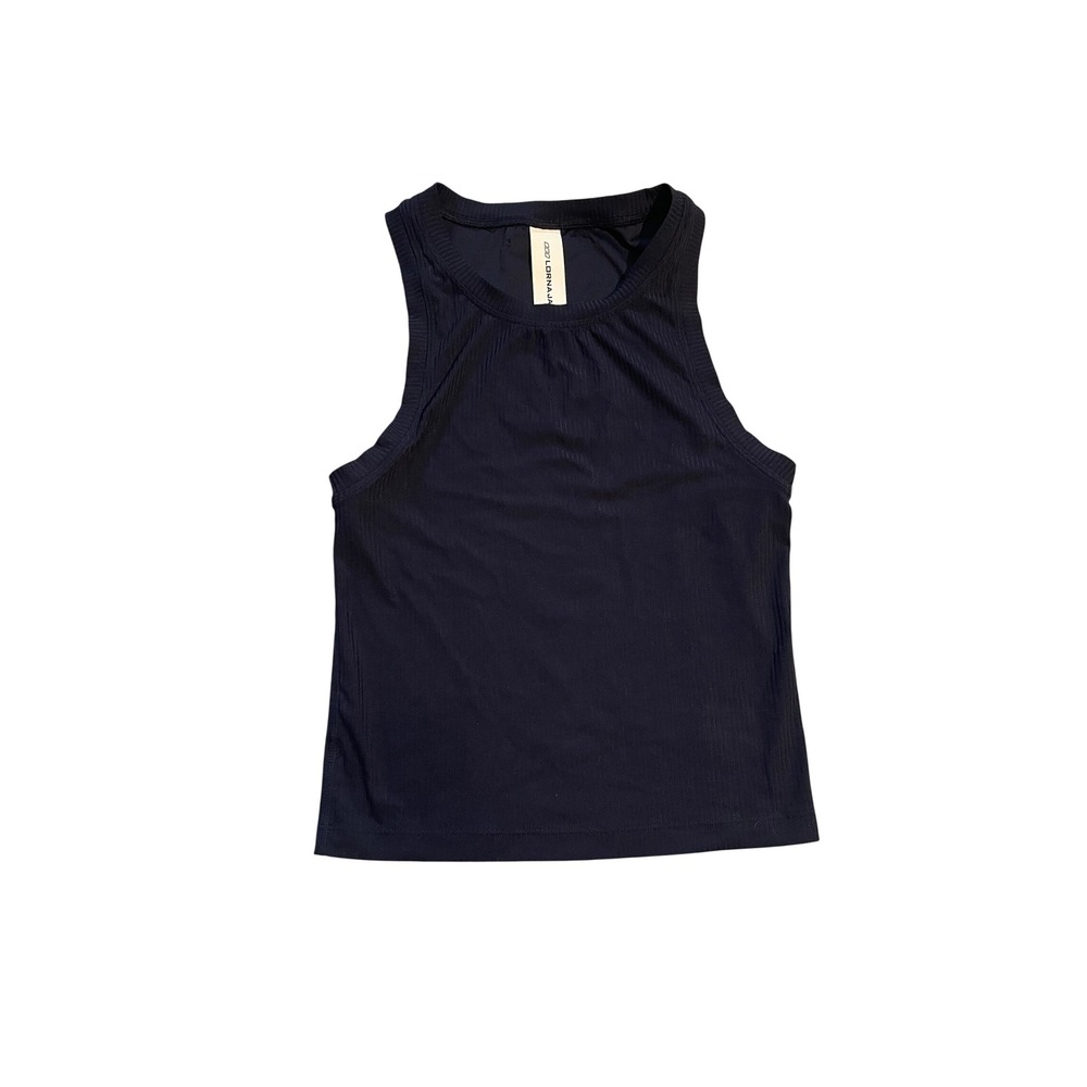 Navy Ribbed Racerback Activewear Tank Top Size Small by Lorna Jane